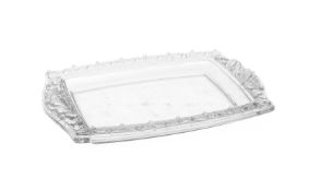 RENÉ LALIQUE (FRENCH, 1860-1945); 'CHÊNE' RECTANGULAR TRAY; DESIGNED 1943; SECOND HALF 20TH CENTURY