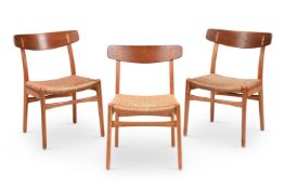HANS J WEGNER (DANISH, 1914-2007); THREE 'CH23' CHAIRS; DESIGNED 1952