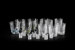 LALIQUE (FRENCH); A SELECTION OF NINETEEN GLASSES; EARLY 21ST CENTURY