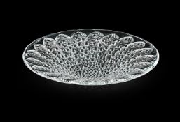 RENÉ LALIQUE (FRENCH, 1860-1945); LARGE ‘ROSCOFF’ DISH; DESIGNED IN 1932; LATE 20TH CENTURY
