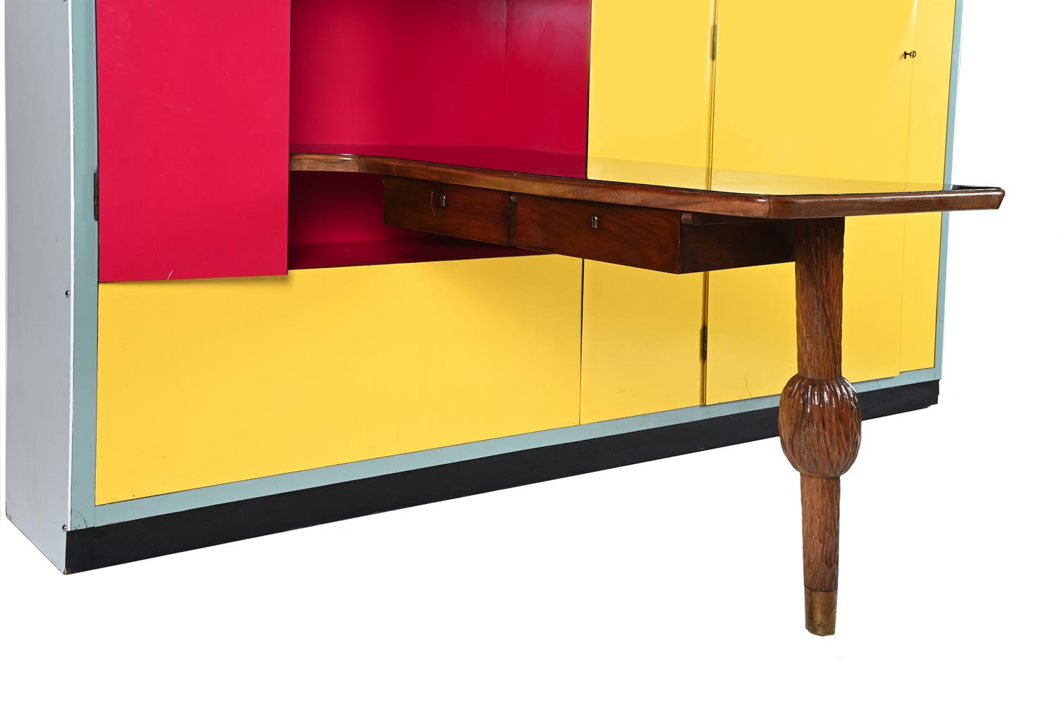 ITALIAN; AFTER A DESIGN BY CARLO MOLLINO (1905-1973); A LARGE MULTI-PURPOSE CABINET; MID-20TH CENTUR - Image 4 of 5