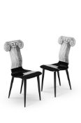 PIERO FORNASETTI (ITALIAN, 1913-1988); PAIR OF 'CAPITELLO IONICO' CHAIRS; DESIGNED 1980; CIRCA 1990