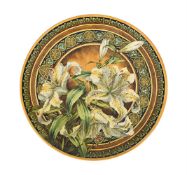 ATTRIBUTED TO FRED MILLER (ACTIVE-LATE 19TH CENTURY); ART POTTERY WALL PLAQUE; CIRCA 1880