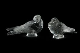 RENÉ LALIQUE (FRENCH, 1860-1945); 'PIGEON BRUGES' AND 'PIGEON GAND' SCULPTURES; DESIGNED 1931/1932
