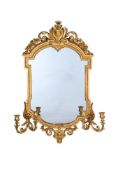 A LATE VICTORIAN GILT GESSO WALL MIRROR, LATE 19TH CENTURY