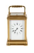 A BRASS CASED REPEATING CARRIAGE CLOCK, EARLY 20TH CENTURY