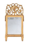 A LOUIS XVI CARVED GILTWOOD MIRROR, LATE 18TH CENTURY