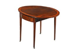 A GEORGE III MAHOGANY AND CROSSBANDED OVAL PEMBROKE TABLE, LATE 18TH CENTURY