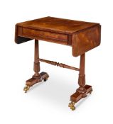 Y A REGENCY BRASS INLAID ROSEWOOD PEMBROKE GAMES TABLE, IN THE MANNER OF GILLOWS, CIRCA 1820