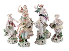 SIX VARIOUS DERBY PORCELAIN FIGURES, VARIOUS DATES THIRD QUARTER 18TH CENTURY