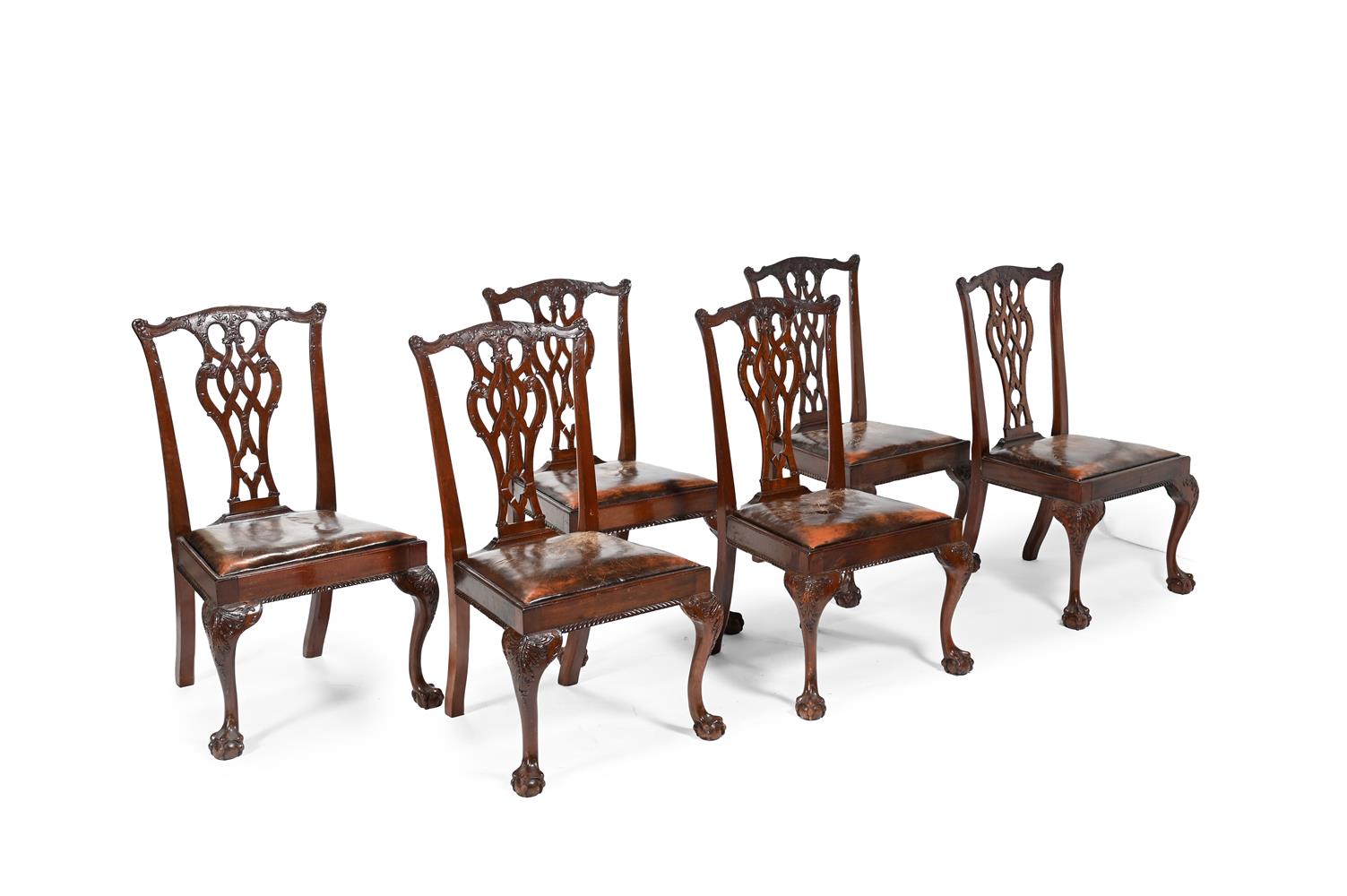 A SET OF FOURTEEN MAHOGANY DINING CHAIRS, LATE 19TH OR EARLY 20TH CENTURY - Image 3 of 5