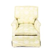AN UPHOLSTERED ARMCHAIR, RECENTLY MANUFACTURED BY HOWARD CHAIRS LTD