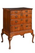 A WALNUT CHEST ON STAND, 18TH CENTURY AND LATER