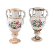 A PAIR OF MEISSEN TWO-HANDLED VASES, SECOND HALF 19TH CENTURY