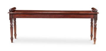 A MAHOGANY HALL BENCH, SECOND QUARTER 19TH CENTURY