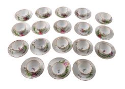 A MEISSEN (MARCOLINI) PART TEA SERVICECIRCA 1800Decorated with sprigs of flowers