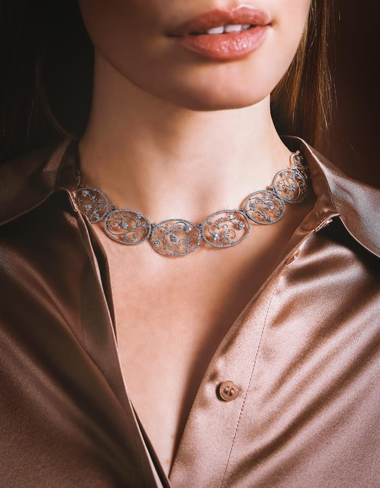FRED LEIGHTON, A DIAMOND NECKLACE - Image 2 of 3