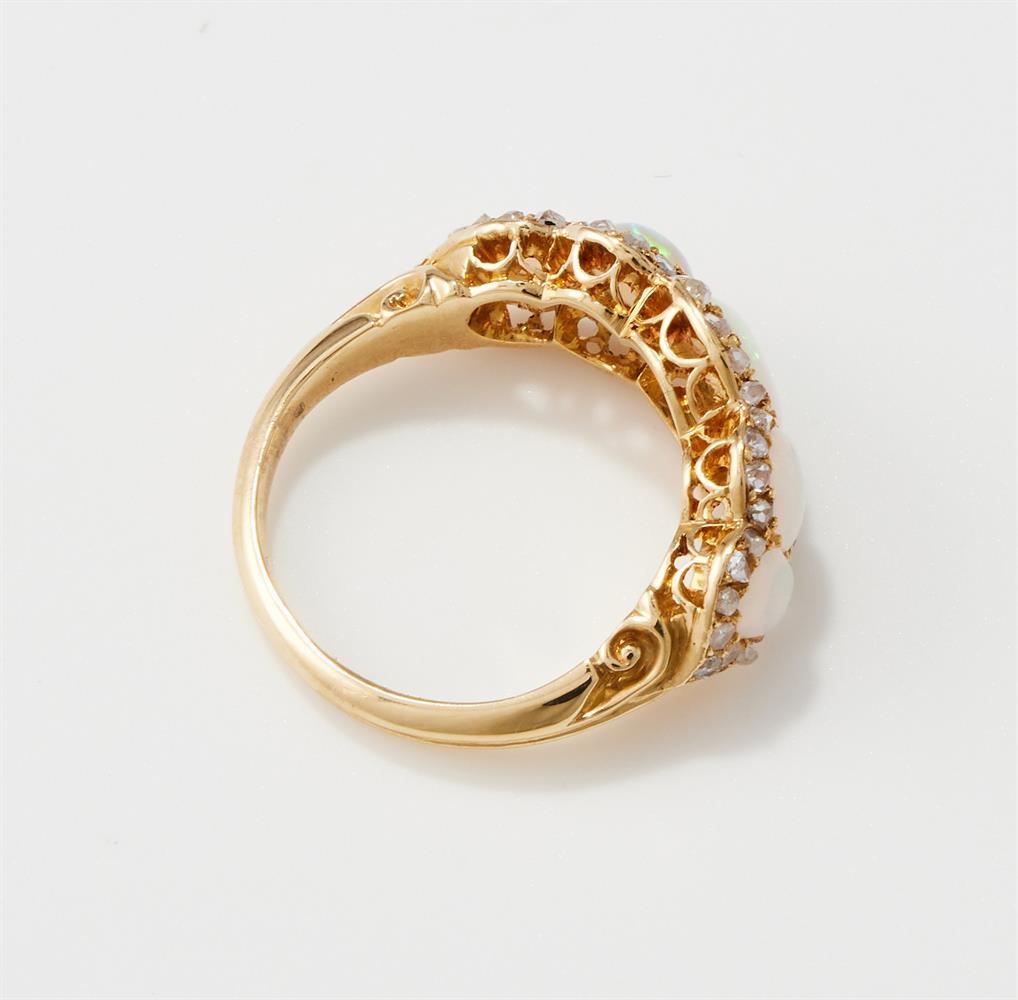 A LATE 19TH CENTURY OPAL AND DIAMOND FIVE STONE RING - Image 3 of 3