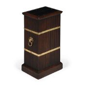 A WILLIAM IV OAK AND BRASS BOUND STICK STAND, CIRCA 1835