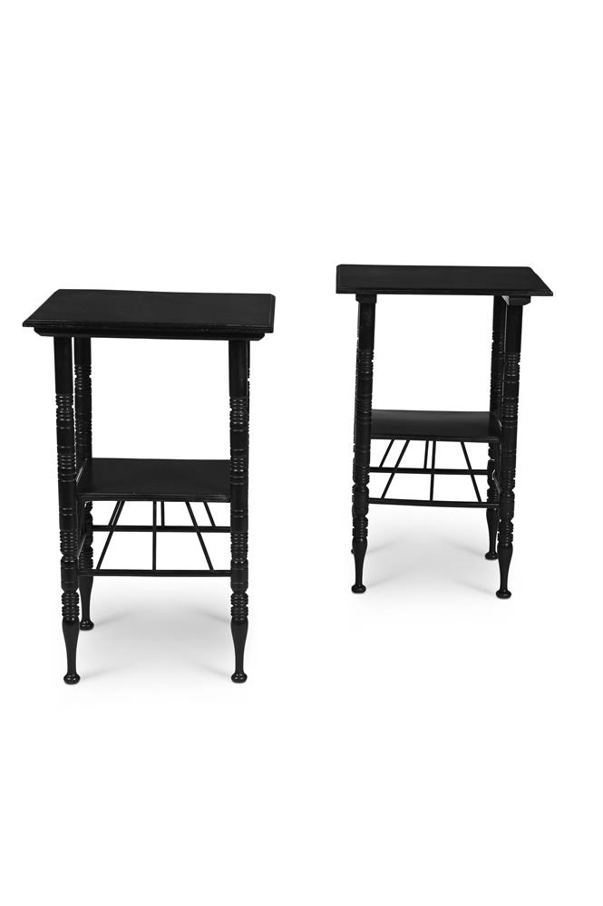 A PAIR OF AESTHETIC MOVEMENT EBONISED WALNUT OCCASIONAL TABLES, IN THE MANNER OF E. W. GODWIN - Image 2 of 2