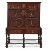 AN UNUSUAL SMALL OAK CHEST ON STAND, CIRCA 1690-1710
