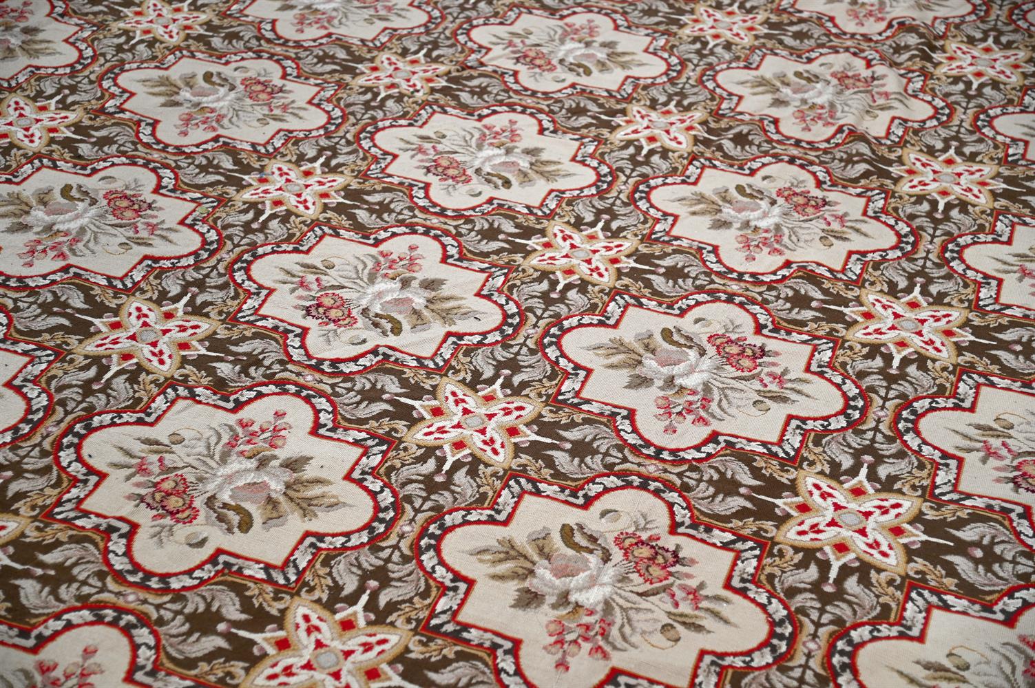 AN ENGLISH NEEDLEPOINT CARPET, LATE 19TH OR EARLY 20TH CENTURY - Image 2 of 2