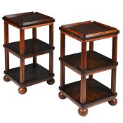 A PAIR OF STAINED HARDWOOD 'LANGLEY' ETAGERES OR SIDE TABLES, BY ROBERT KIME LTD.
