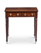 AN UNUSUAL SMALL REGENCY FIGURED MAHOGANY SIDE TABLE, CIRCA 1815
