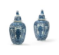 A LARGE PAIR OF DUTCH DELFT BLUE AND WHITE VASES, LATE 19TH CENTURY
