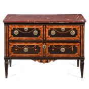 Y A NORTH ITALIAN PALISANDER, EBONISED AND MARQUETRY COMMODE, POSSIBLY MILAN, LATE 18TH CENTURY