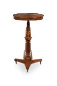 OF MILITARY INTEREST, A RARE AND UNUSUAL VICTORIAN WALNUT PEDESTAL TABLE, DATED 1882