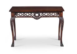 AN IRISH CARVED MAHOGANY SIDE TABLE, IN 18TH CENTURY STYLE, 19TH CENTURY