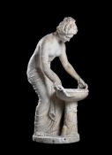 AFTER ANTONIO BOTTINELLI (1827-1898), A LARGE PLASTER FIGURE OF A YOUNG WOMAN FETCHING WATER