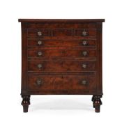 A REGENCY MAHOGANY TABLE TOP COLLECTOR'S OR APPRENTICE CHEST, CIRCA 1815