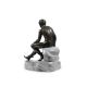 AFTER THE ANTIQUE, A BRONZE FIGURE OF MERCURY SEATED ON A MARBLE BASE, LATE 19TH CENTURY - Image 2 of 4