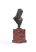 AN ITALIAN BRONZE BUST OF CHRIST, PROBABLY FLORENCE, 17TH CENTURY