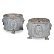 A PAIR OF LEAD PLANTERS, IN NEOCLASSICAL STYLE, 20TH CENTURY