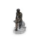 AFTER THE ANTIQUE, A BRONZE FIGURE OF MERCURY SEATED ON A MARBLE BASE, LATE 19TH CENTURY - Image 3 of 4