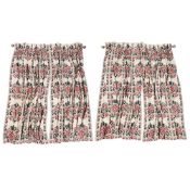 TWO PAIRS OF ROBERT KIME 'ALGIERS BLACK AND RED' SILK CURTAINS