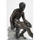 AFTER THE ANTIQUE, A BRONZE FIGURE OF MERCURY SEATED ON A MARBLE BASE, LATE 19TH CENTURY - Image 4 of 4