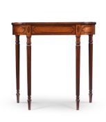 Y A REGENCY MAHOGANY, INLAID AND GONCALO ALVES CROSS BANDED SIDE OR HALL TABLE, CIRCA 1815