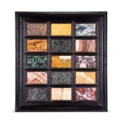 A FRAMED SET OF GRAND TOUR MARBLE SPECIMENS, 19TH CENTURY AND LATER