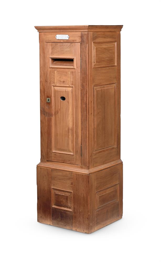 A LARGE MAHOGANY DOMESTIC POST BOX, 20TH CENTURY