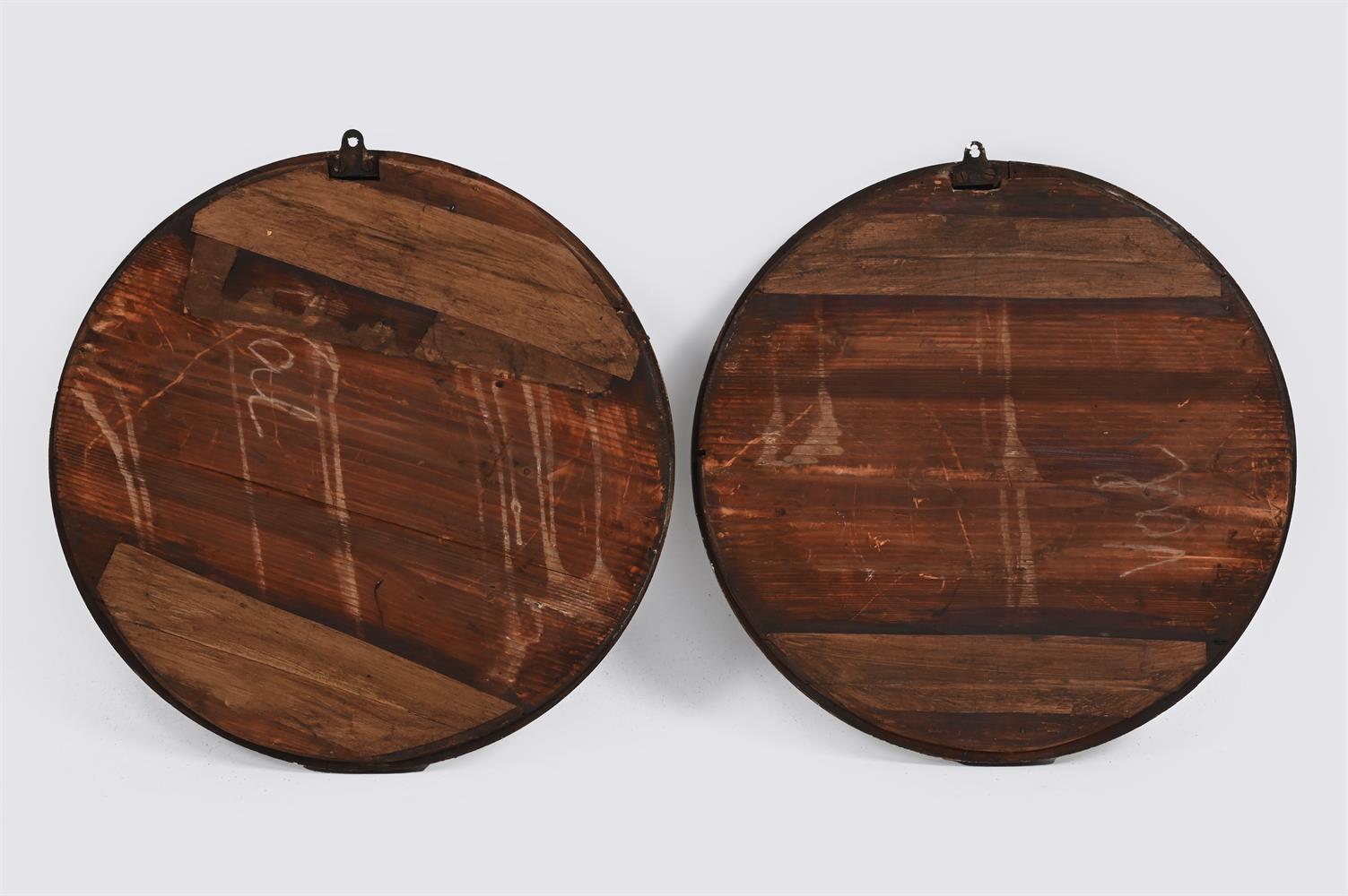 A PAIR OF UNUSUAL MAHOGANY FRAMED CONVEX MIRRORS, SECOND HALF 19TH CENTURY - Image 3 of 3