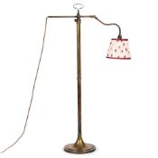 A VICTORIAN BRASS ADJUSTABLE STANDARD LAMP, CIRCA 1890
