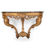 A RÉGENCE CARVED GILTWOOD CONSOLE TABLE, CIRCA 1720