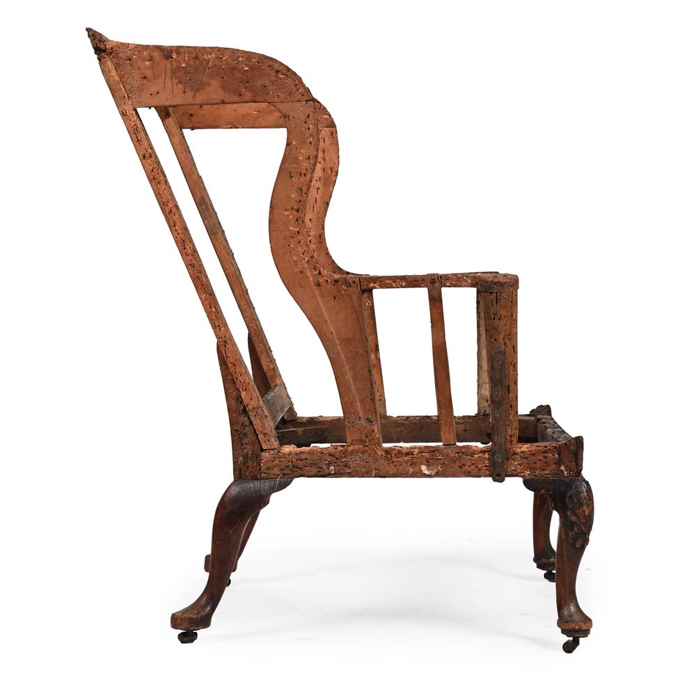 A GEORGE I WALNUT WING ARMCHAIR FRAME, CIRCA 1720 - Image 3 of 3