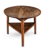 A GEORGE III ASH CRICKET TABLE, LAST QUARTER 18TH CENTURY