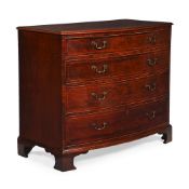 A GEORGE III MAHOGANY BOWFRONT CHEST OF DRAWERS OR COMMODE, IN THE MANNER OF GILLOWS, CIRCA 1790
