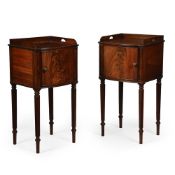 A PAIR OF GEORGE III MAHOGANY BOWFRONT BEDSIDE CABINETS, ATTRIBUTED TO GILLOWS